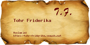 Tohr Friderika névjegykártya